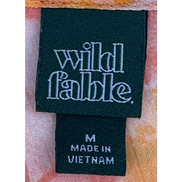 Wild Fable Ruffle Floral Orange Sheer Duster Cover Up Jacket Kimono Boho M - Picture 4 of 6